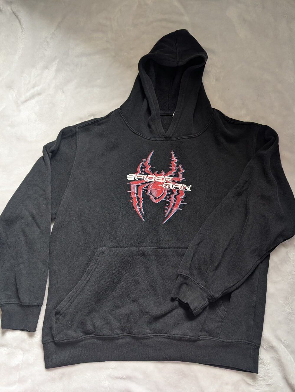 Marvel Spider-Man Black Graphic Hoodie Youth XL 14/16 Pullover Sweatshirt